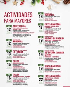 Así será la Navidad para los mayores de Alcorcón: todas las actividades gratuitas, fechas y cómo inscribirse