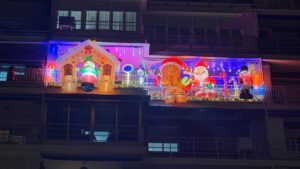 Muñecos gigantes y mucha luz: la terraza de Porto Cristo 10 regresa para iluminar la Navidad de Alcorcón