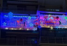 El balcón de Valentina y Thiago vuelve a brillar por Navidad en Alcorcón El balcón de Valentina y Thiago vuelve a brillar por Navidad en Alcorcón