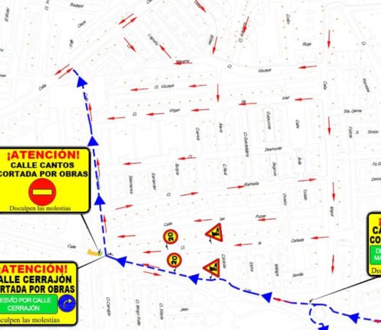 Corte en la calle Los Cantos de Alcorcón