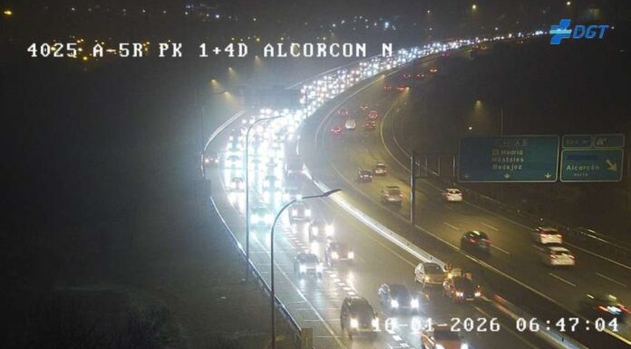Caos circulatorio en Alcorcón por un accidente en el enlace de la A-5 con la M-40