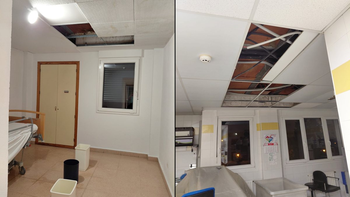 Goteras y fallos estructurales obligan a reubicar a cinco personas mayores de la residencia de Alcorcón