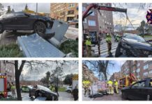 Aparatoso accidente en Alcorcón tras una indisposición al volante