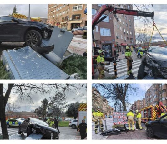 Aparatoso accidente en Alcorcón tras una indisposición al volante