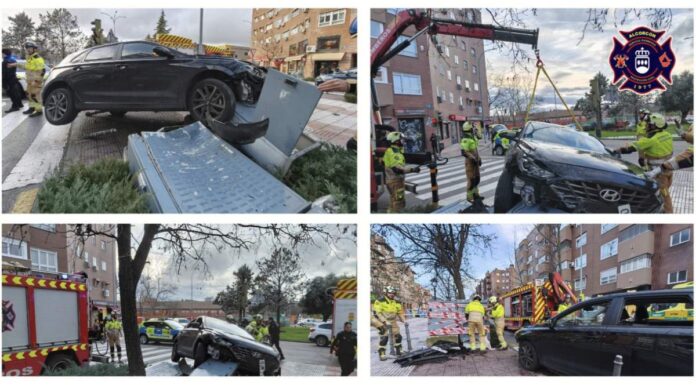 Aparatoso accidente en Alcorcón tras una indisposición al volante Aparatoso accidente en Alcorcón tras una indisposición al volante