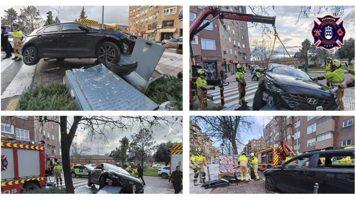 Aparatoso accidente en Alcorcón tras una indisposición al volante