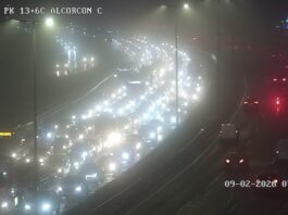 Caos total en la A-5 a la altura de Alcorcón con más de 10 kilómetros de atasco