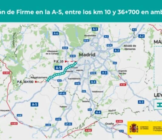 Nuevo paso clave para el inicio del asfaltado de la A-5 que afectará a Alcorcón