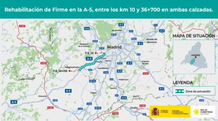 Nuevo paso clave para el inicio del asfaltado de la A-5 que afectará a Alcorcón