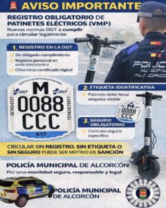 Así es la nueva normativa para el uso de patinetes eléctricos en Alcorcón