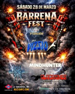 Alcorcón se prepara para el estruendo: llega la primera edición del Barrena Fest a la Sala Vizzio