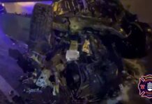 Vuelca un coche en la M-40 a la altura de Alcorcón: buscan al conductor y encuentran bombonas del gas de la risa