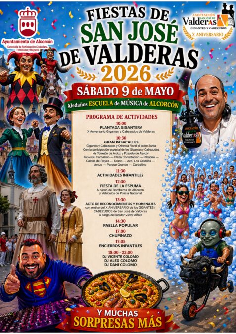Gigantes y Cabezudos, encierros infantiles y sesiones de DJ: así son las Fiestas de San José de Valderas en Alcorcón