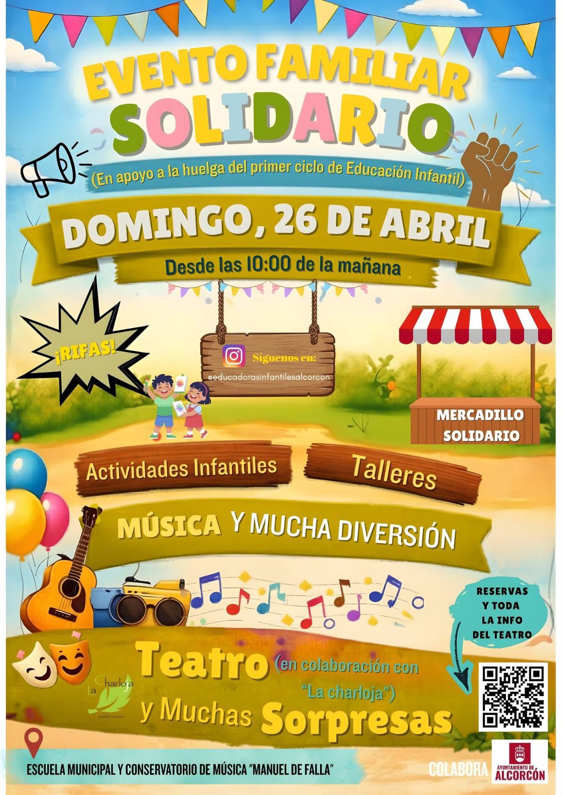 Alcorcón celebra un evento familiar solidario para apoyar la huelga del primer ciclo de Educación Infantil
