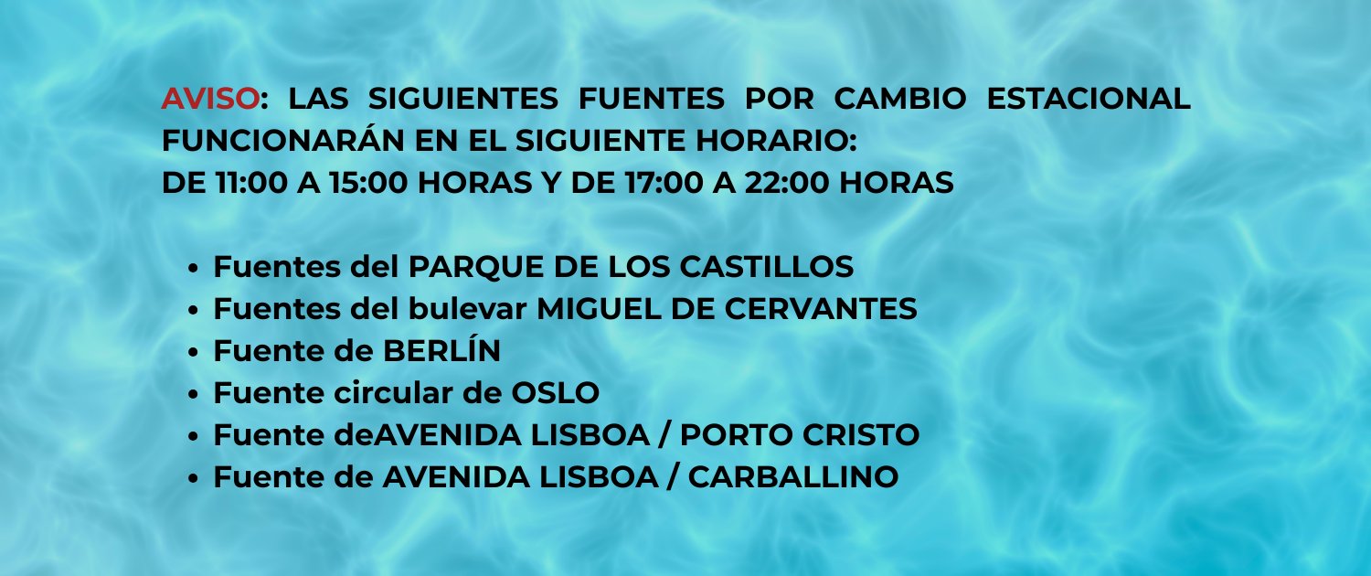 El cambio de estación trae una buena noticia: las fuentes de agua de Alcorcón ya están operativas