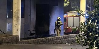 Incendio en el antiguo banco de la Calle Mayor de Alcorcón