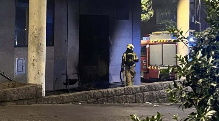 Incendio en el antiguo banco de la Calle Mayor de Alcorcón