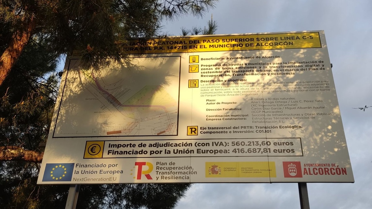 La ampliación del paso sobre la C-5 en Alcorcón avanza de fase: adjudicado el proyecto
