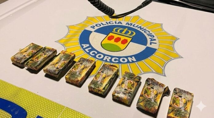 Detienen a dos varones con ocho tabletas de presunto hachís en Alcorcón