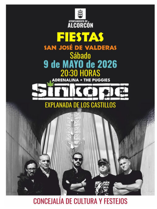 Llegan Sinkope, Adrenalina y The Puggies a Alcorcón con un nuevo concierto en Los Castillos este fin de semana