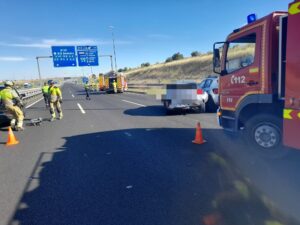 Dos heridos en un accidente con cuatro vehículos implicados en la M-50 cerca de Alcorcón