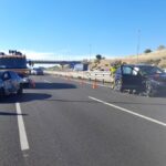 Dos heridos en un accidente con cuatro vehículos implicados en la M-50 cerca de Alcorcón