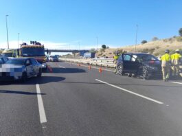 Dos heridos en un accidente con cuatro vehículos implicados en la M-50 cerca de Alcorcón