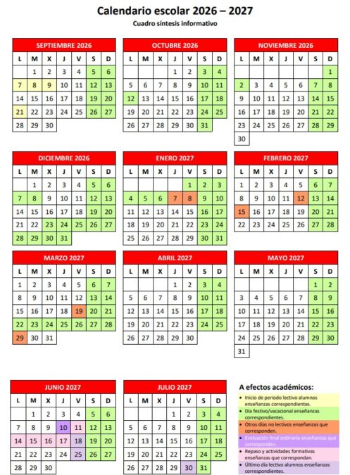 Confirmado el calendario escolar 2026-2027: así será en Alcorcón
