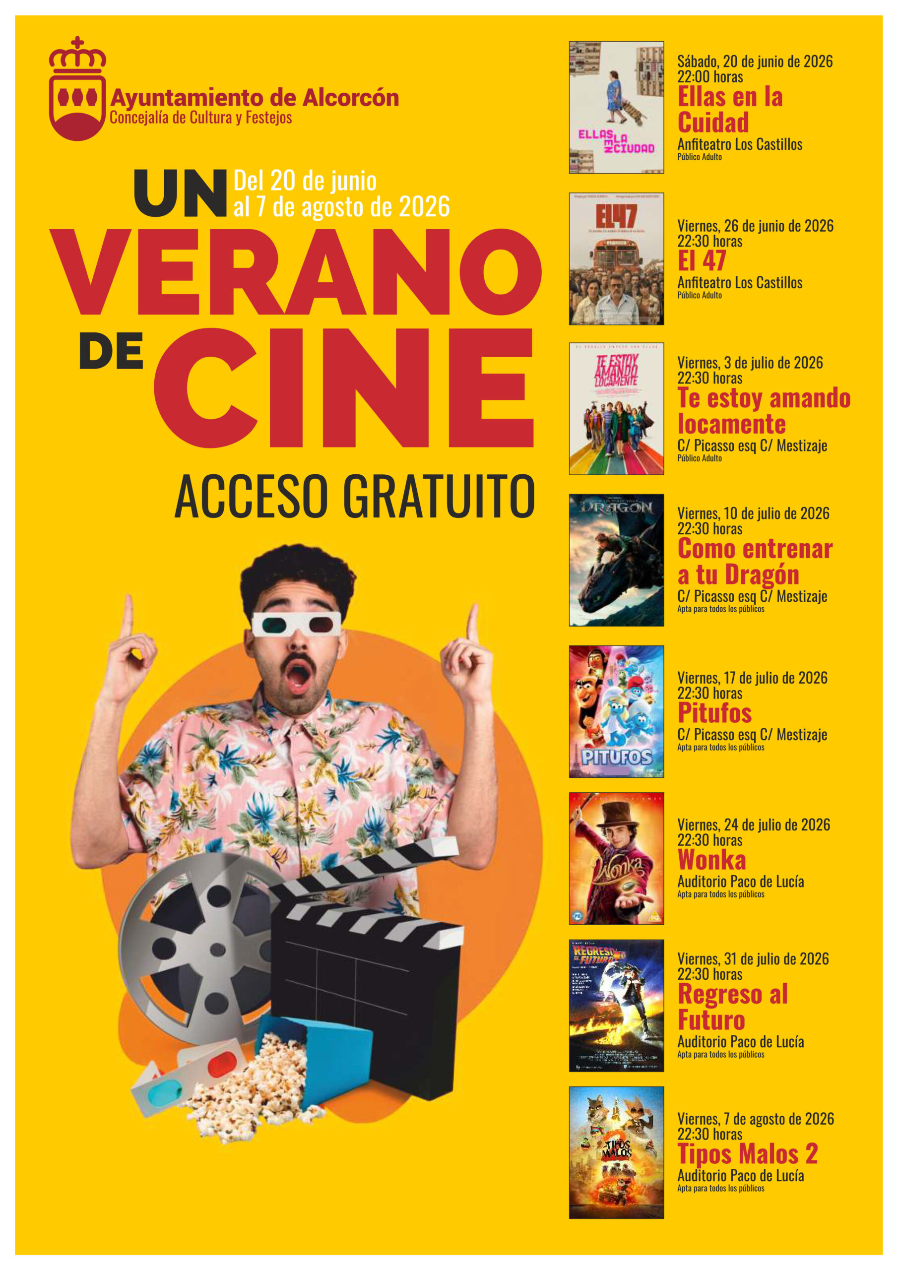 Qué hacer este fin de semana gratis en Alcorcón: cine de verano y concierto con paella incluida
