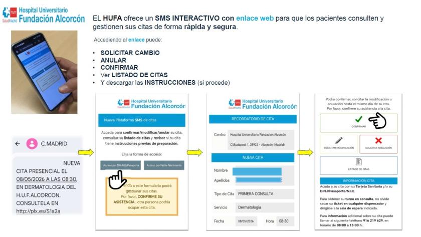 El Hospital Fundación Alcorcón estrena un sistema de SMS para confirmar, modificar o cancelar citas médicas