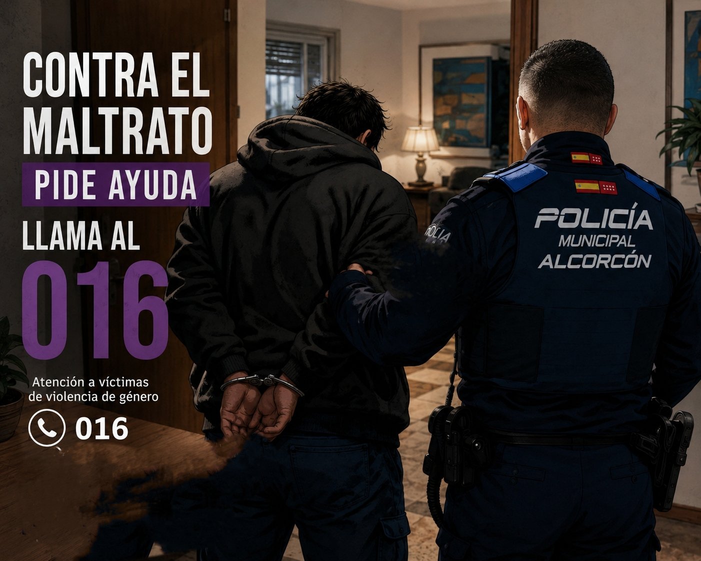 Detenido un presunto agresor acusado de violencia de género tras intentar huir en Alcorcón