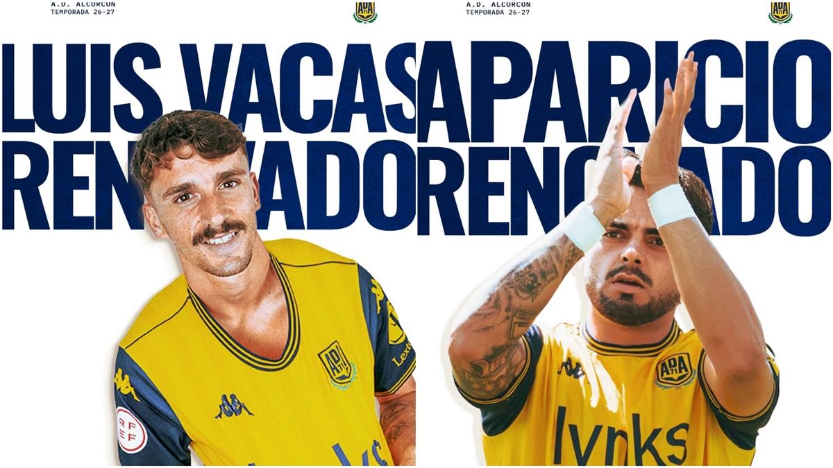 Doble renovación en el Alcorcón: Aparicio y Luis Vacas seguirán una temporada más de amarillo