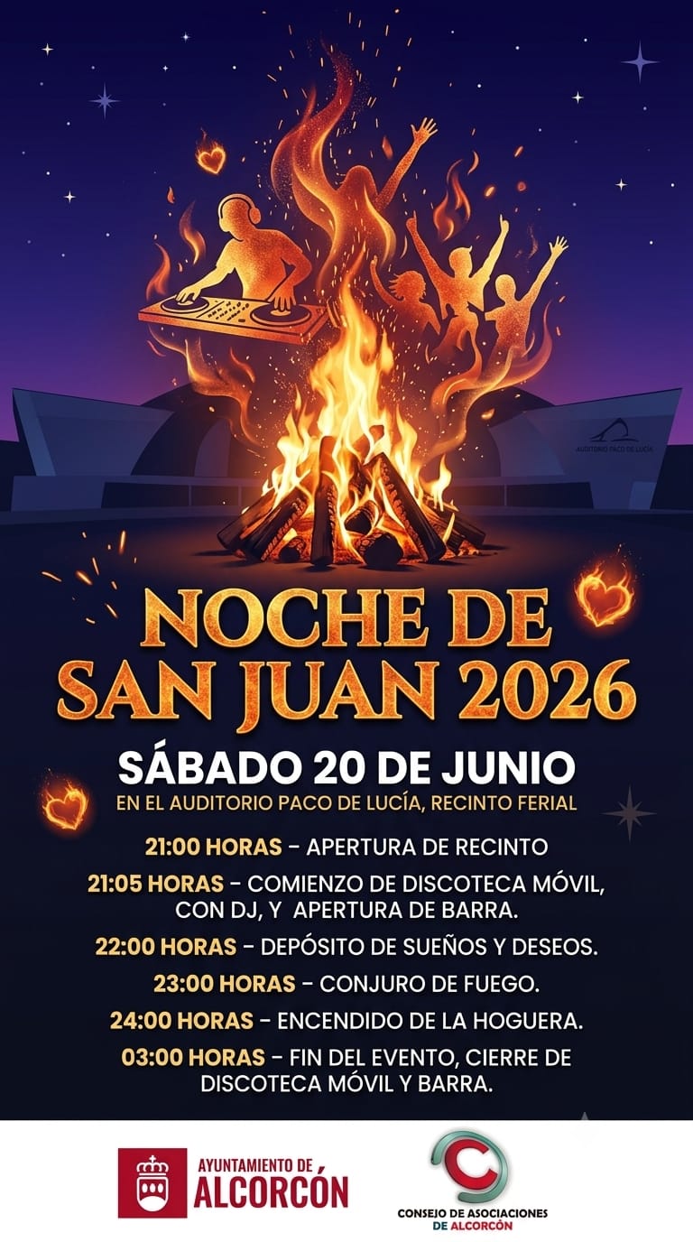 Así celebrará Alcorcón la Noche de San Juan 2026