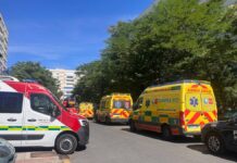Un incendio urbano en Alcorcón causa varios heridos en la calle Olímpico Aurelio García