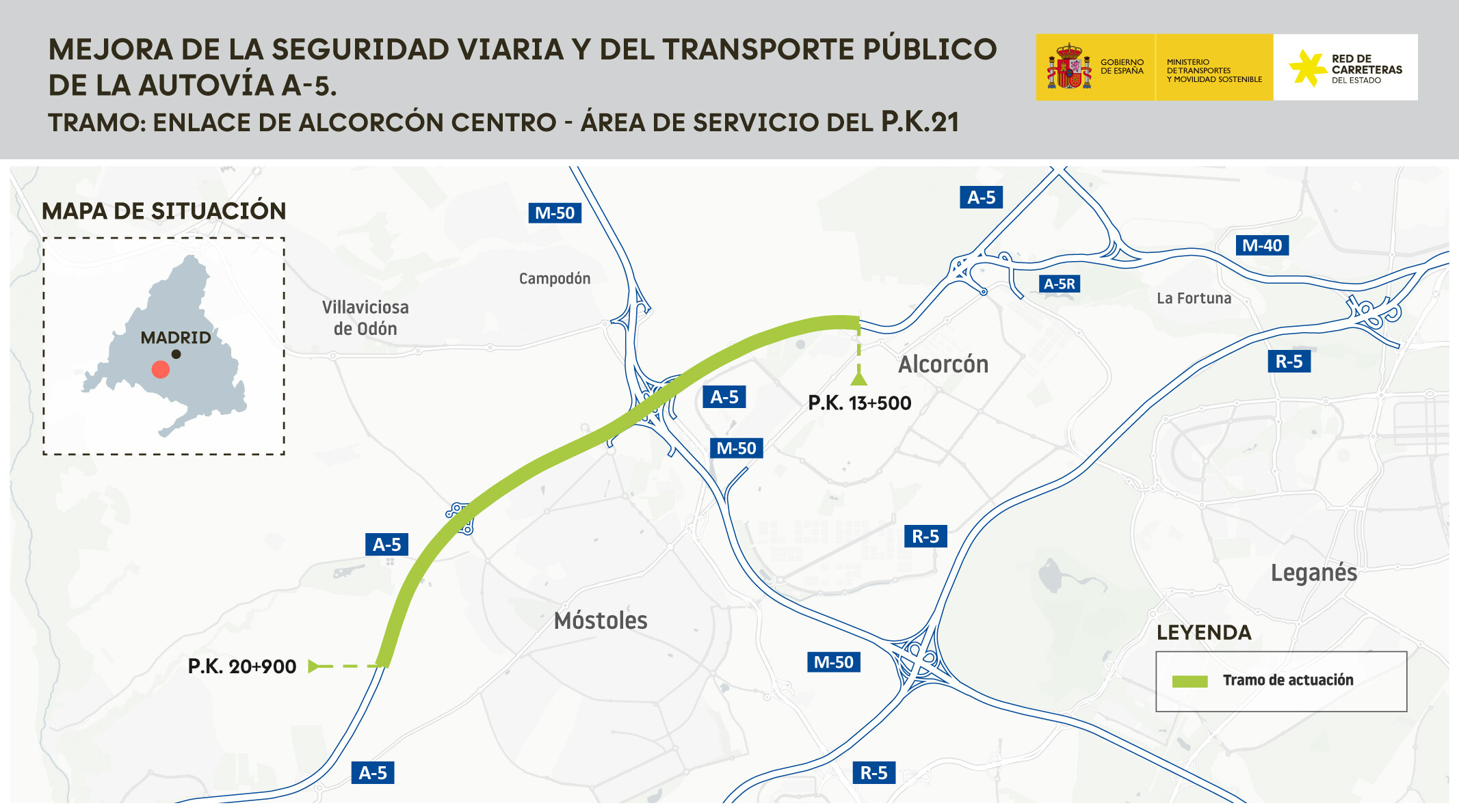 La A-5 cambiará por completo entre Alcorcón y Móstoles: estos son todos los cambios previstos