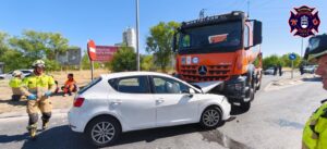 Triple actuación de los bomberos de Alcorcón: un accidente, un rescate y un incendio