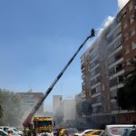 Fallece una mujer de 45 años en el incendio de una vivienda en la calle Olimpiada de Alcorcón
