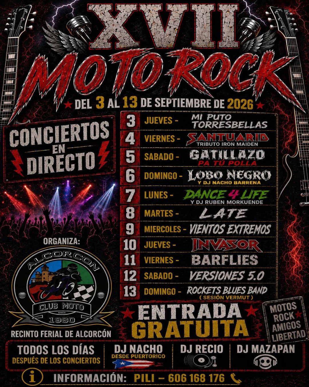 El Club Moto Alcorcón, visita imprescindible durante las Fiestas: la mejor música rock y metal en directo