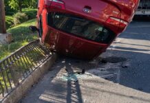 Accidente en Alcorcón: un conductor da positivo en alcoholemia tras volcar su coche
