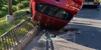 Accidente en Alcorcón: un conductor da positivo en alcoholemia tras volcar su coche