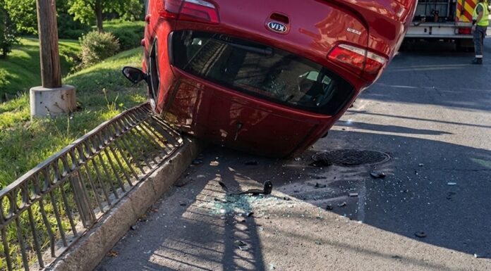 Accidente en Alcorcón: un conductor da positivo en alcoholemia tras volcar su coche