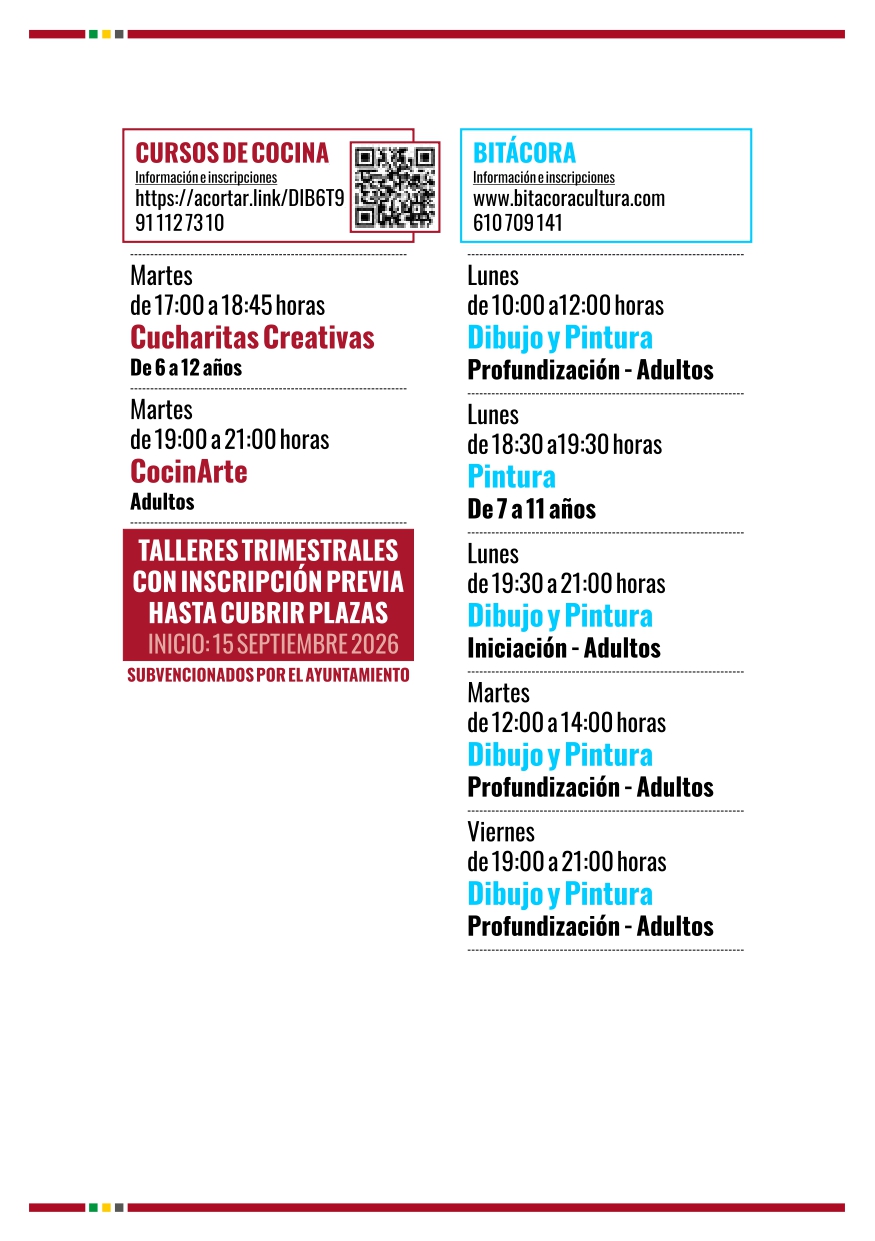 Alcorcón ofrece cerca de 40 cursos y talleres para el curso 2026/2027 en el Ensanche Sur: cómo inscribirse