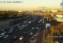 Más de cuatro kilómetros de retenciones en Alcorcón tras un accidente en la A-5