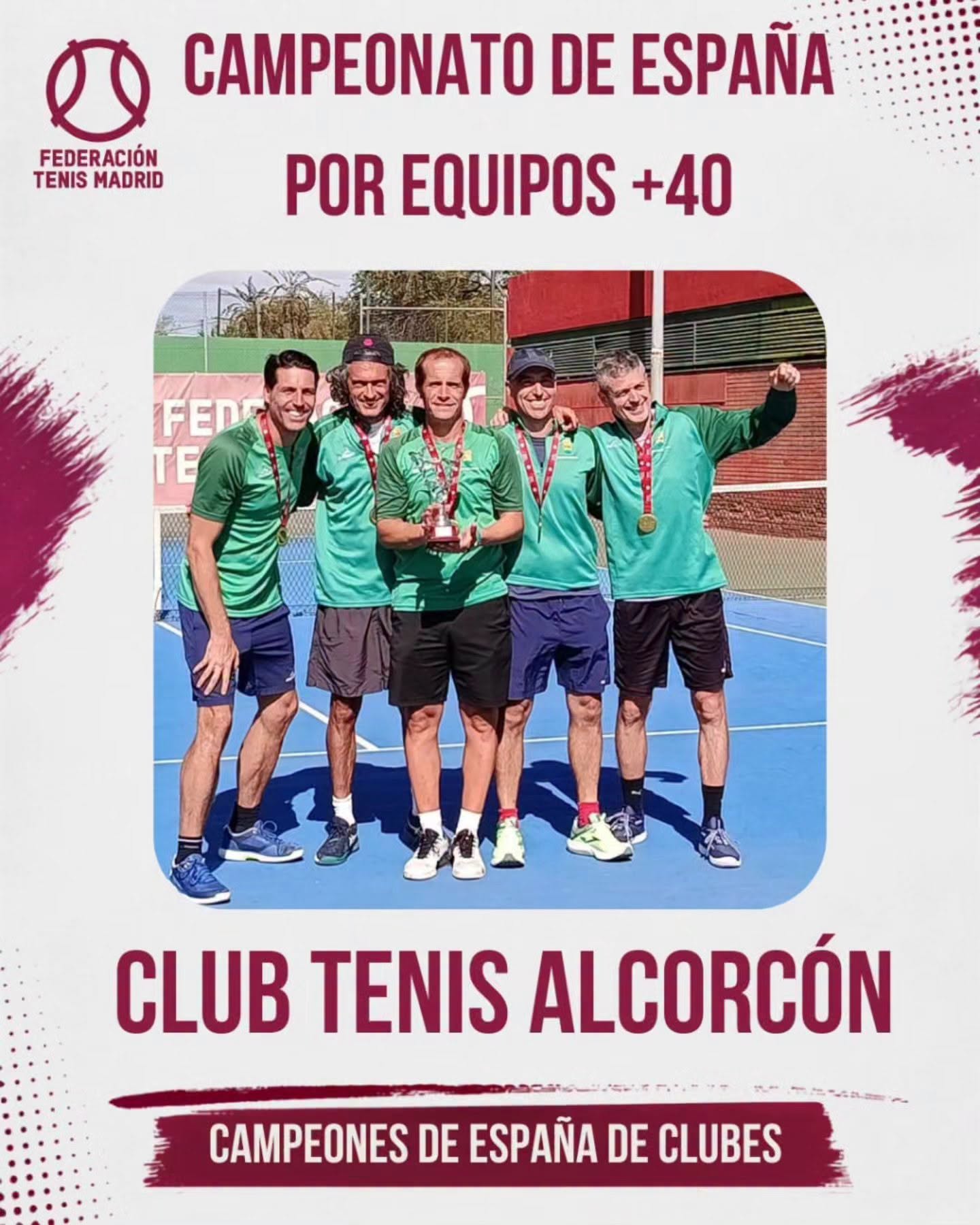 Nuevo logro para la ciudad: el Club Tenis Alcorcón gana el Campeonato de España por equipos +40